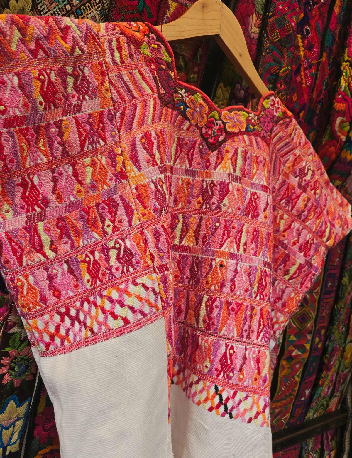 Pink and White San Juan Cotzal Huipil #10-28