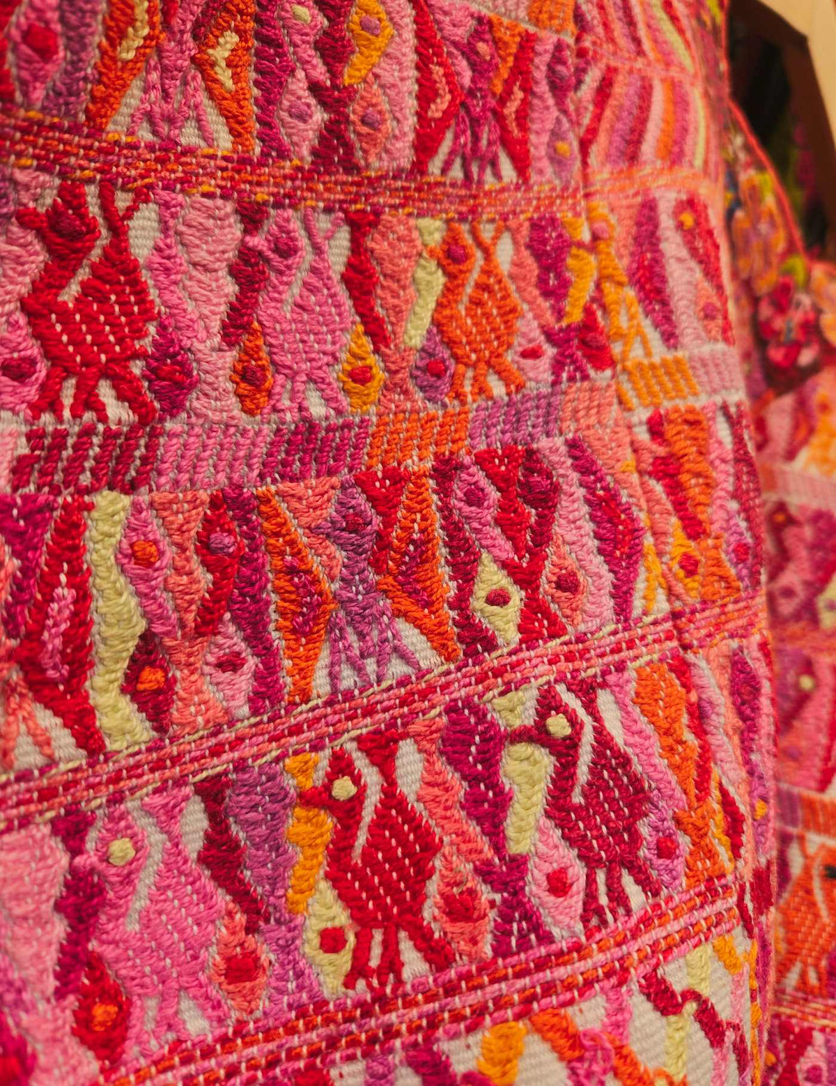 Pink and White San Juan Cotzal Huipil #10-28