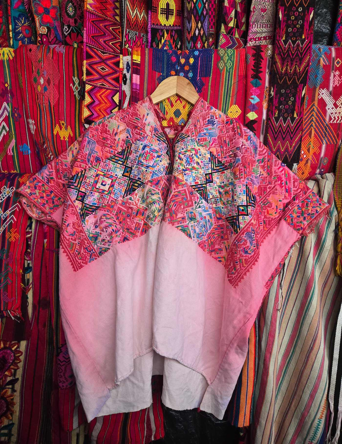 Pink Abstract Nahualá Huipil #10-40