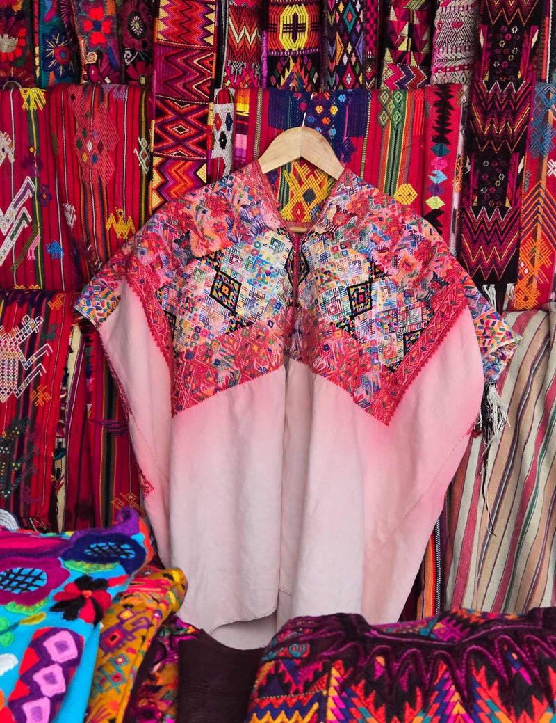 Pink Abstract Nahualá Huipil #10-42