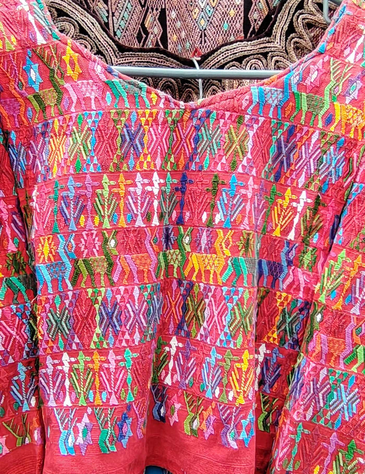 Red with Deer Cobán Huipil #10-47
