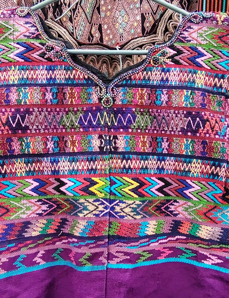 Multicoloured on Plum San Martín Jilotepeque Huipil #10-57