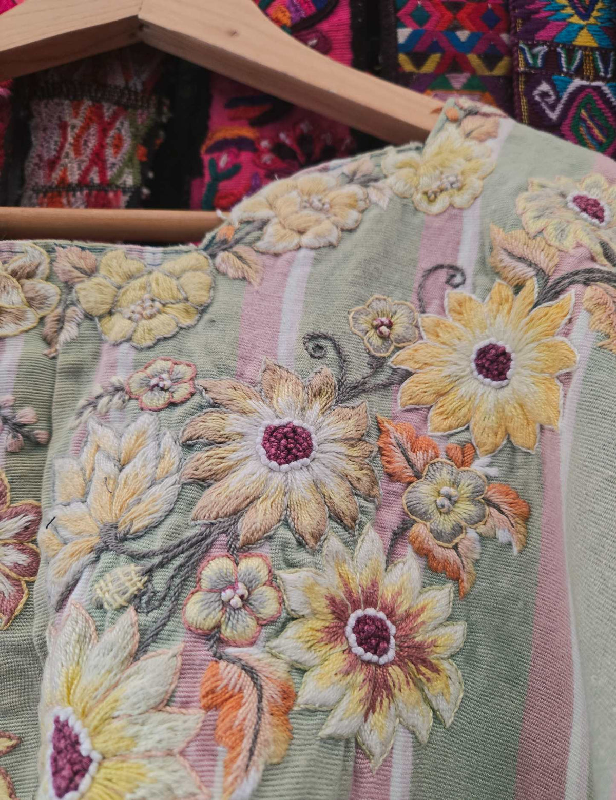 Pale Grey and Pink Santiago Huipil #10-61