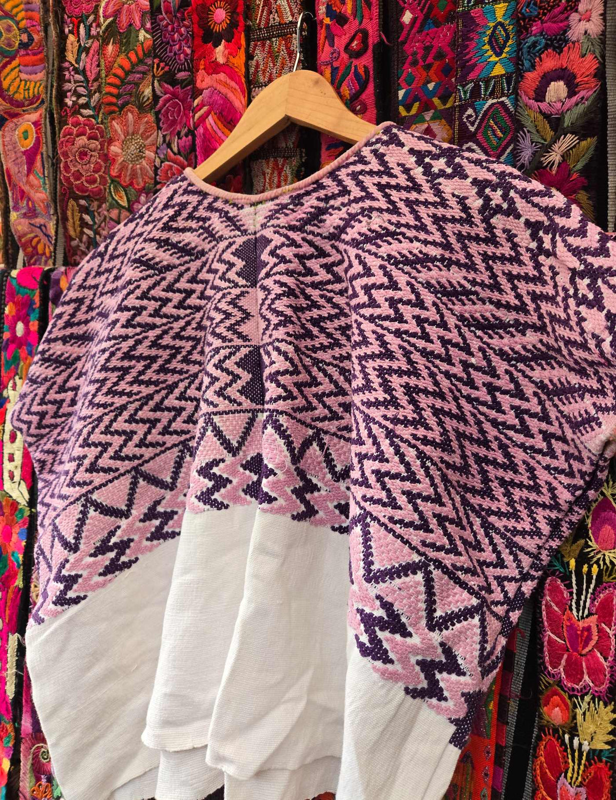 Pink and Plum Zigzag Sacatepéquez Huipil #10-65