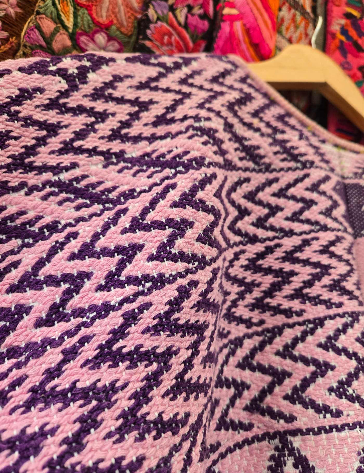 Pink and Plum Zigzag Sacatepéquez Huipil #10-65