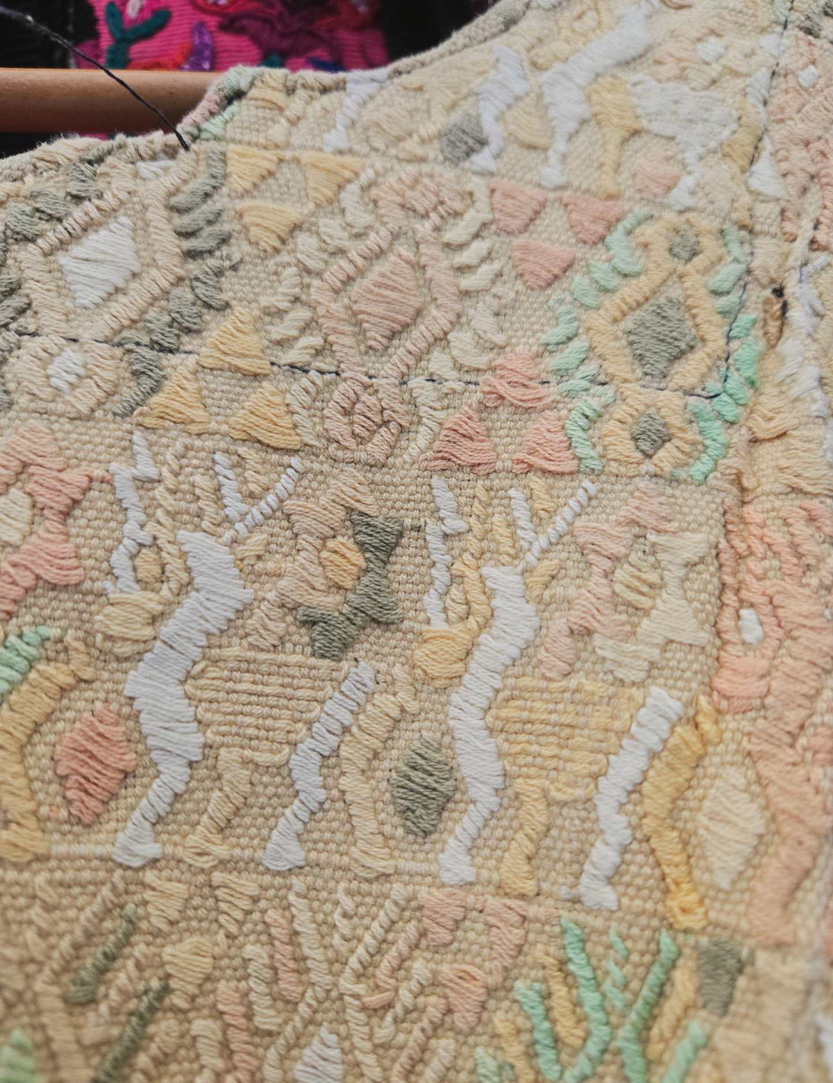 Beige and Blush Cobán Huipil #10-71
