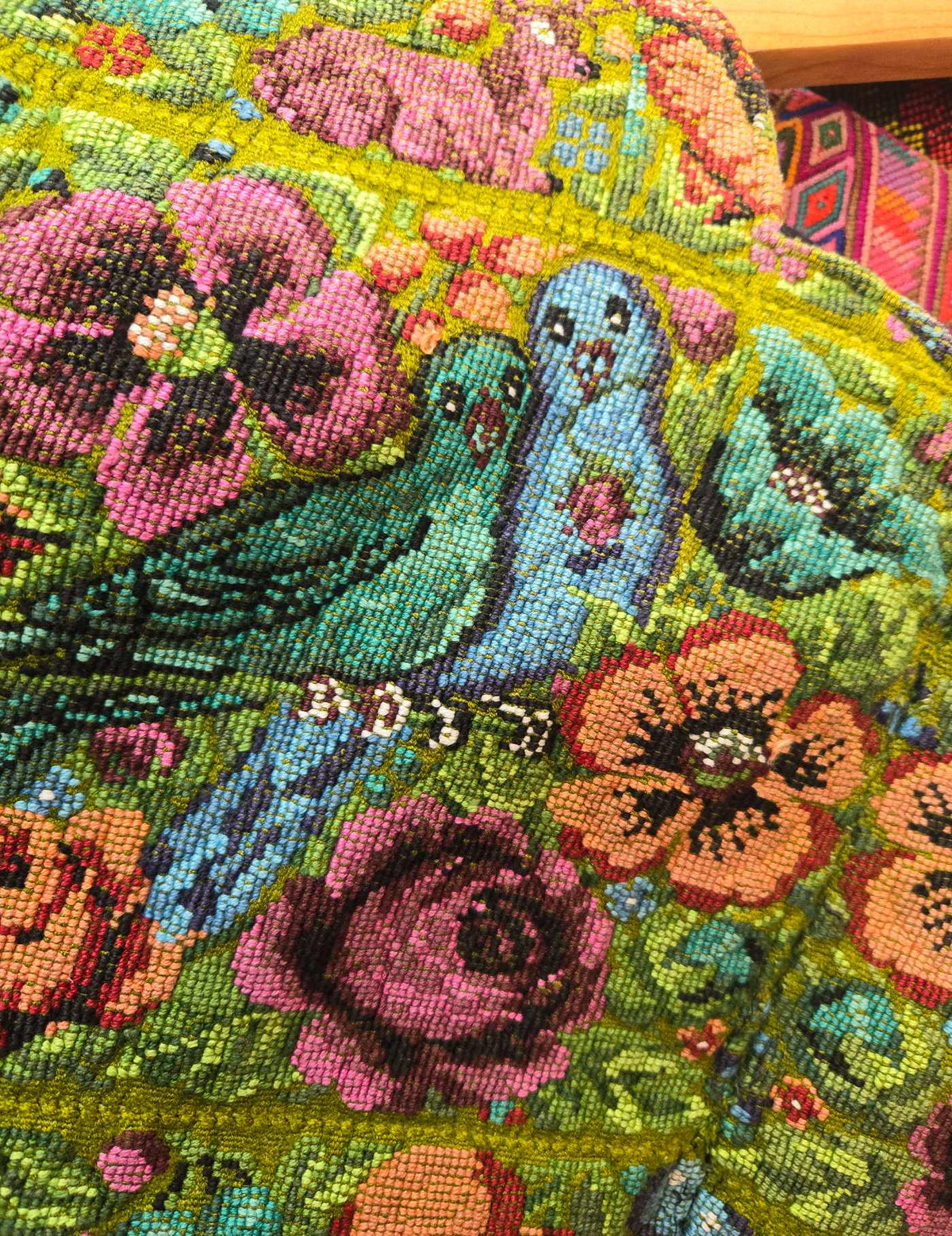 Floral on Kelly Green Comalapa Huipil #10-75