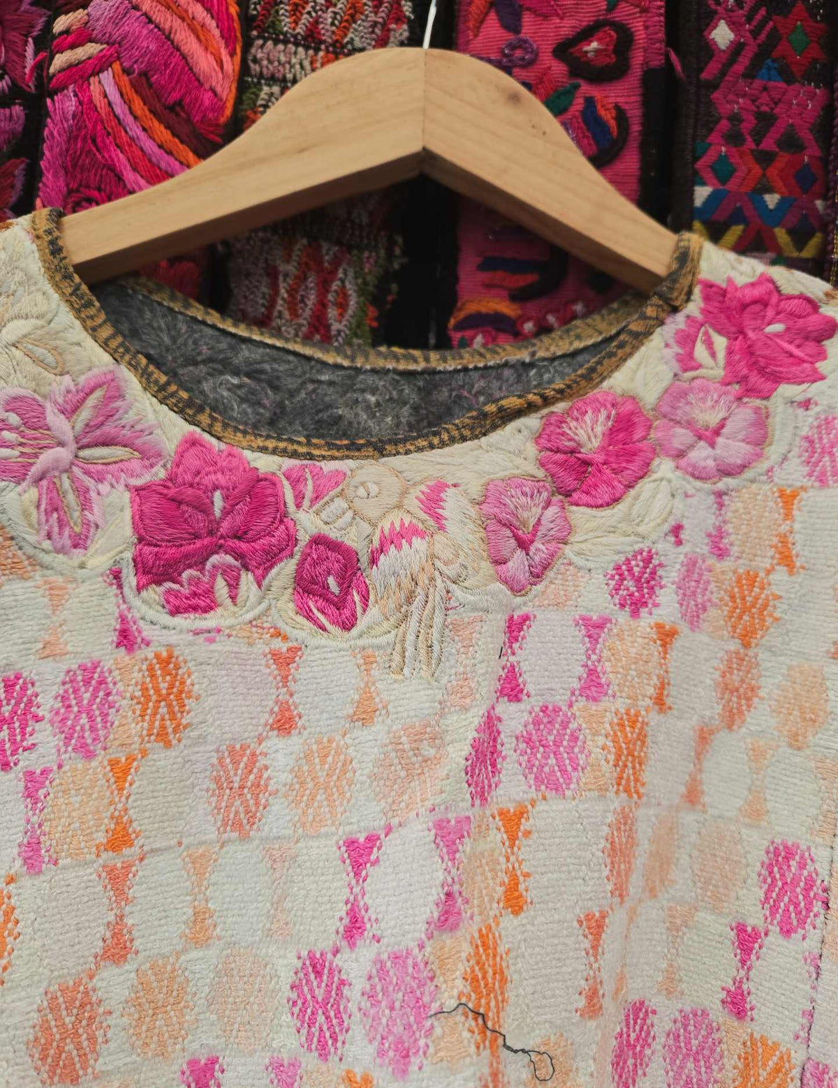 Pink and Orange Cobán Huipil #10-78