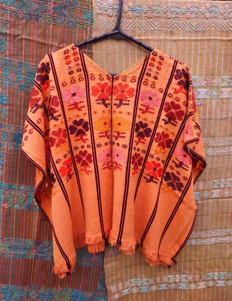 Orange Floral Santa Catarina Palopó Huipil #10-83
