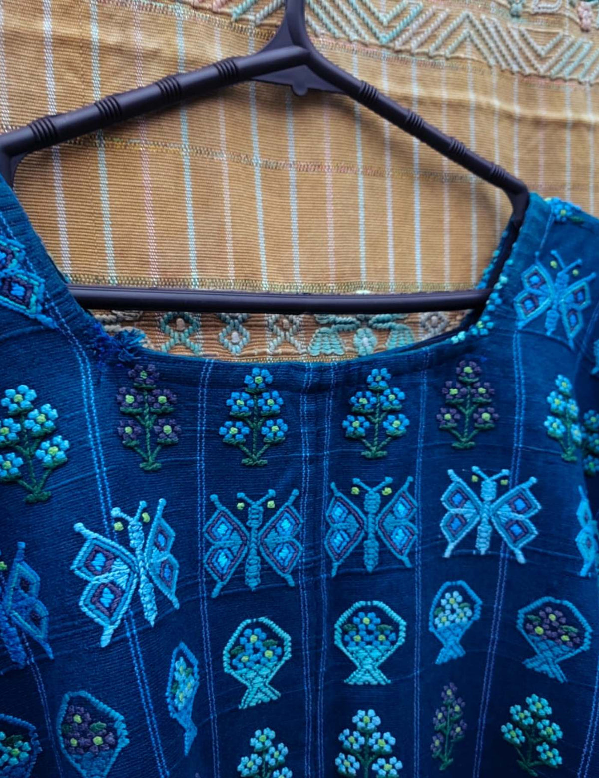 Navy Blue Santa Catarina Palopó Huipil #10-85