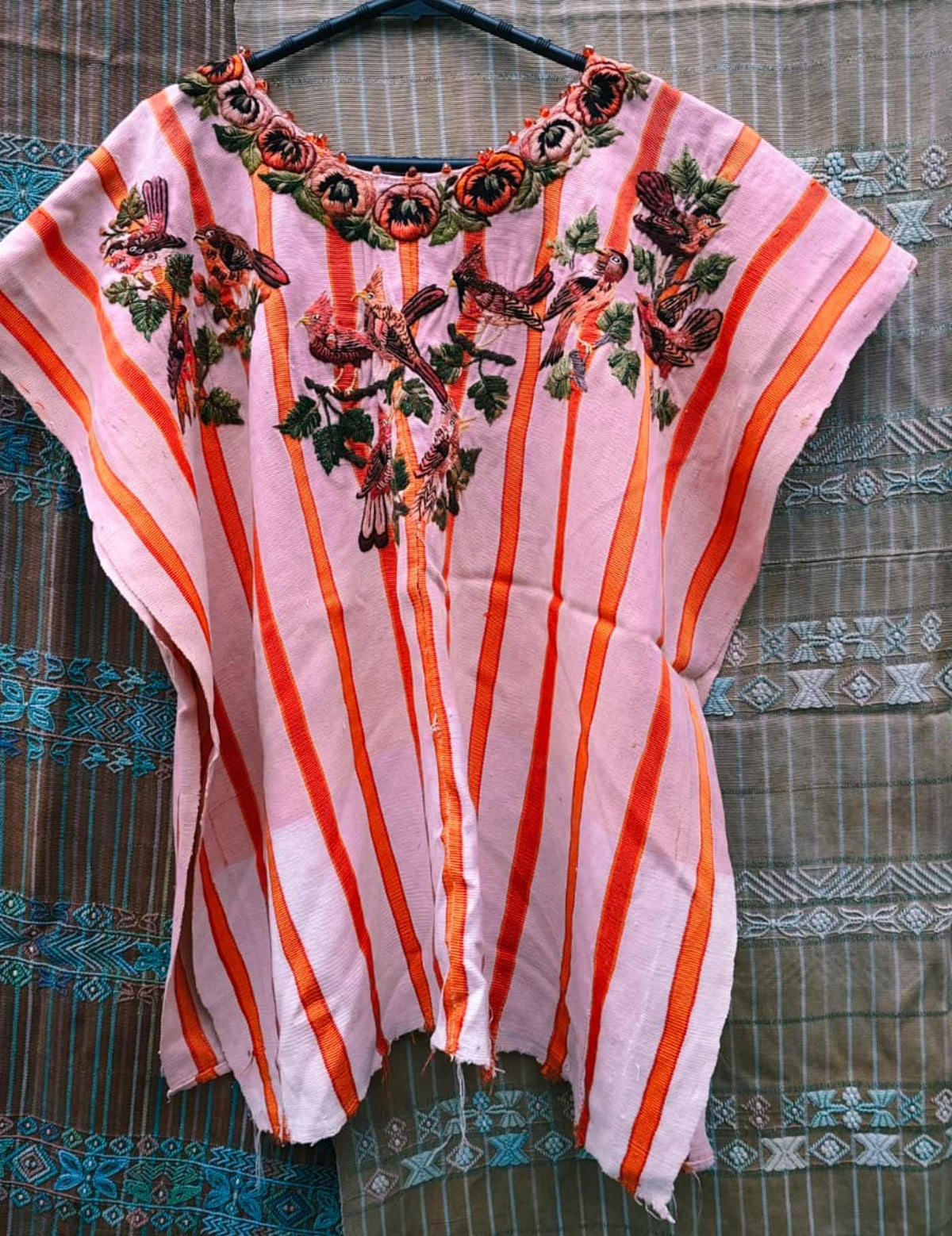 Orange and PInk Santiago Huipil #10-88