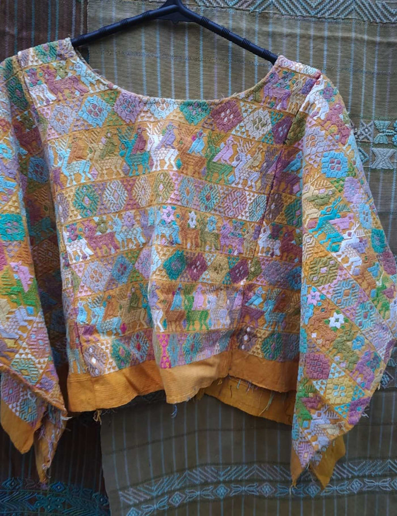 Lilac and Mustard Cobán Huipil #10-89