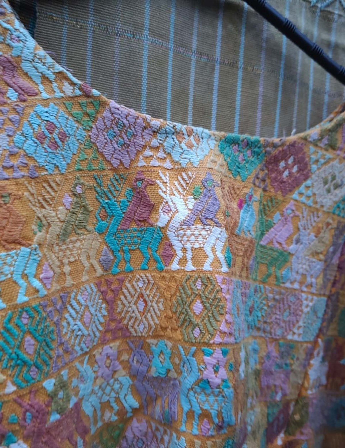 Lilac and Mustard Cobán Huipil #10-89