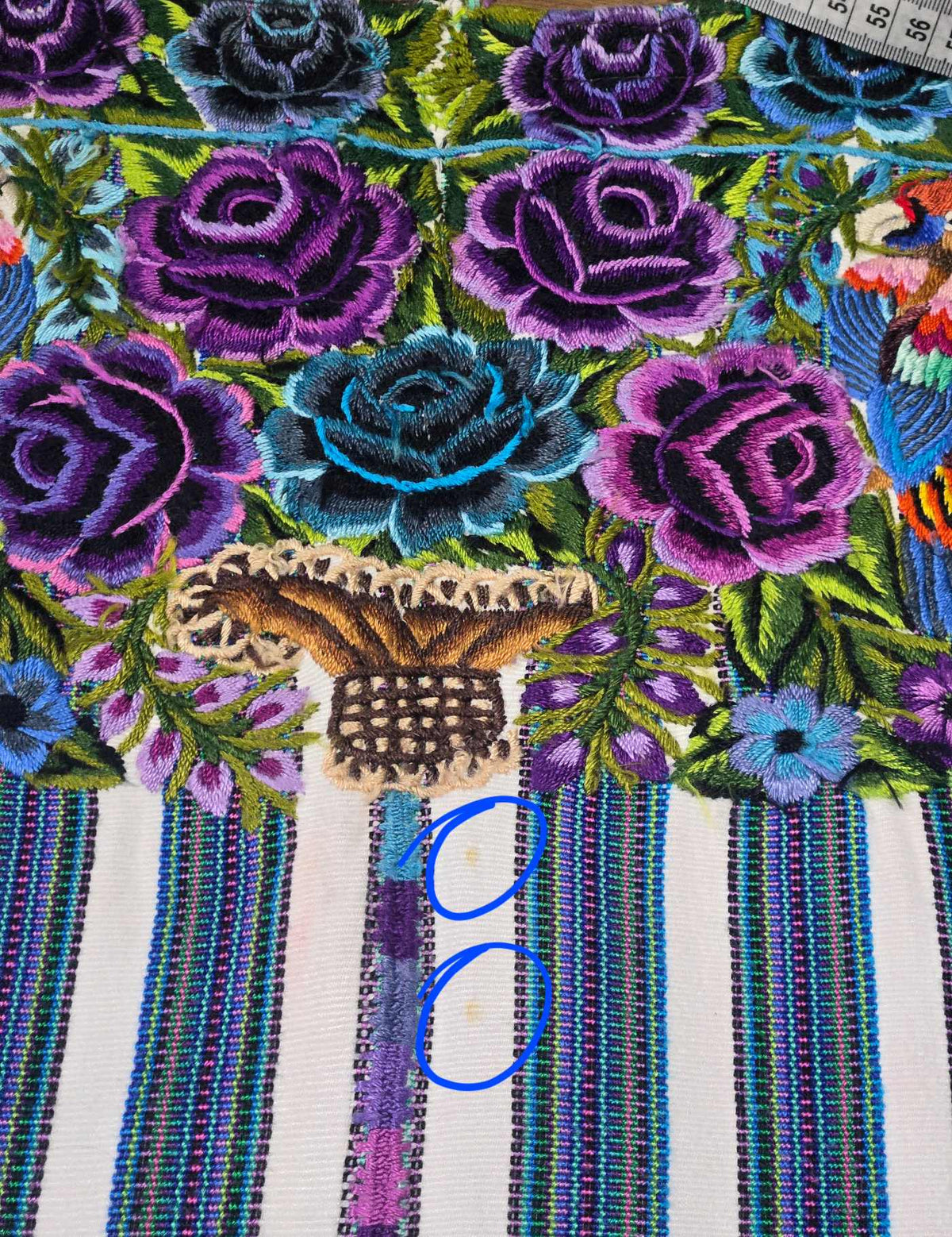 Blue and White Striped Santiago Huipil #10-92