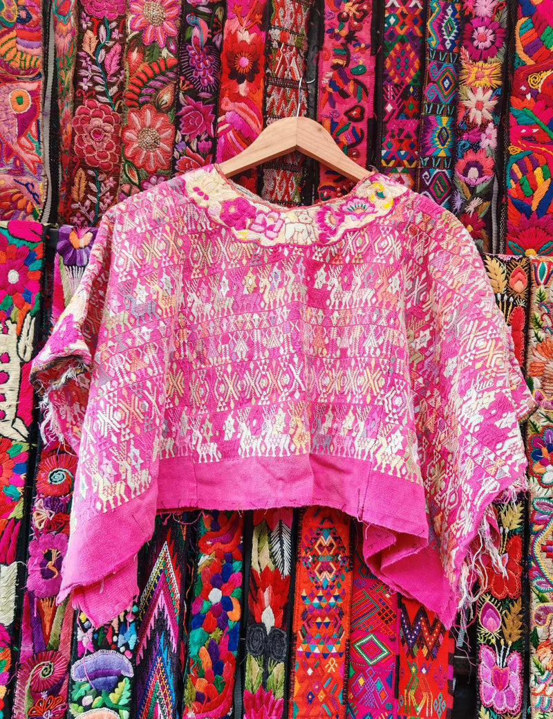 Pink and Primrose Cobán Huipil #10-93