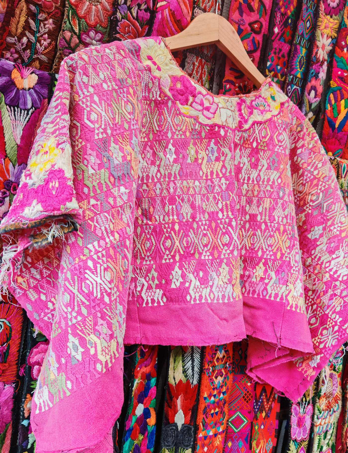 Pink and Primrose Cobán Huipil #10-93
