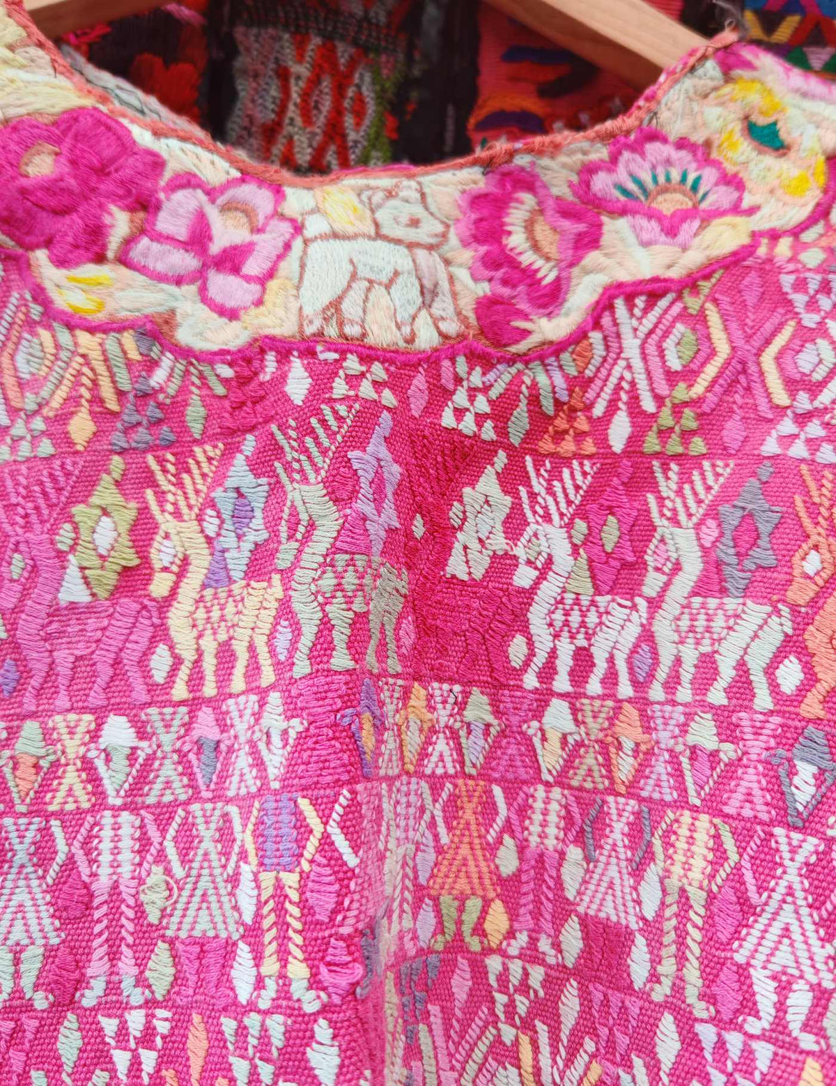 Pink and Primrose Cobán Huipil #10-93