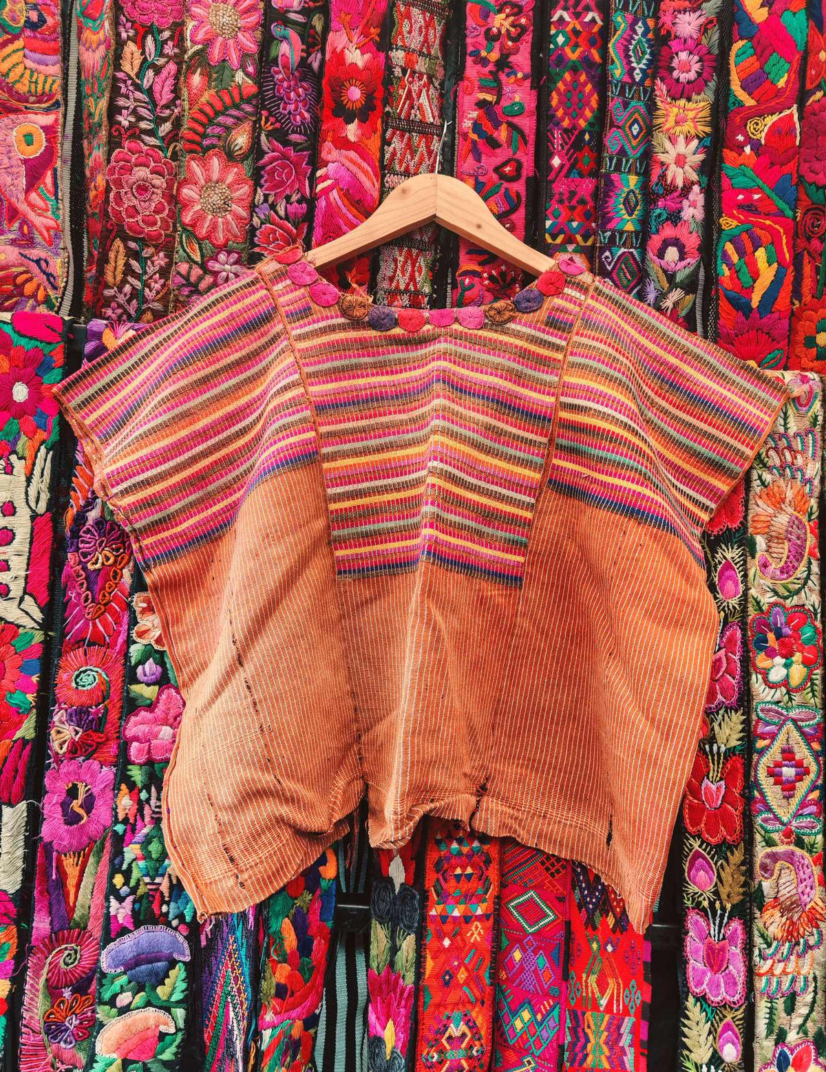 Brown and Pink Chichicastenango Huipil #10-96