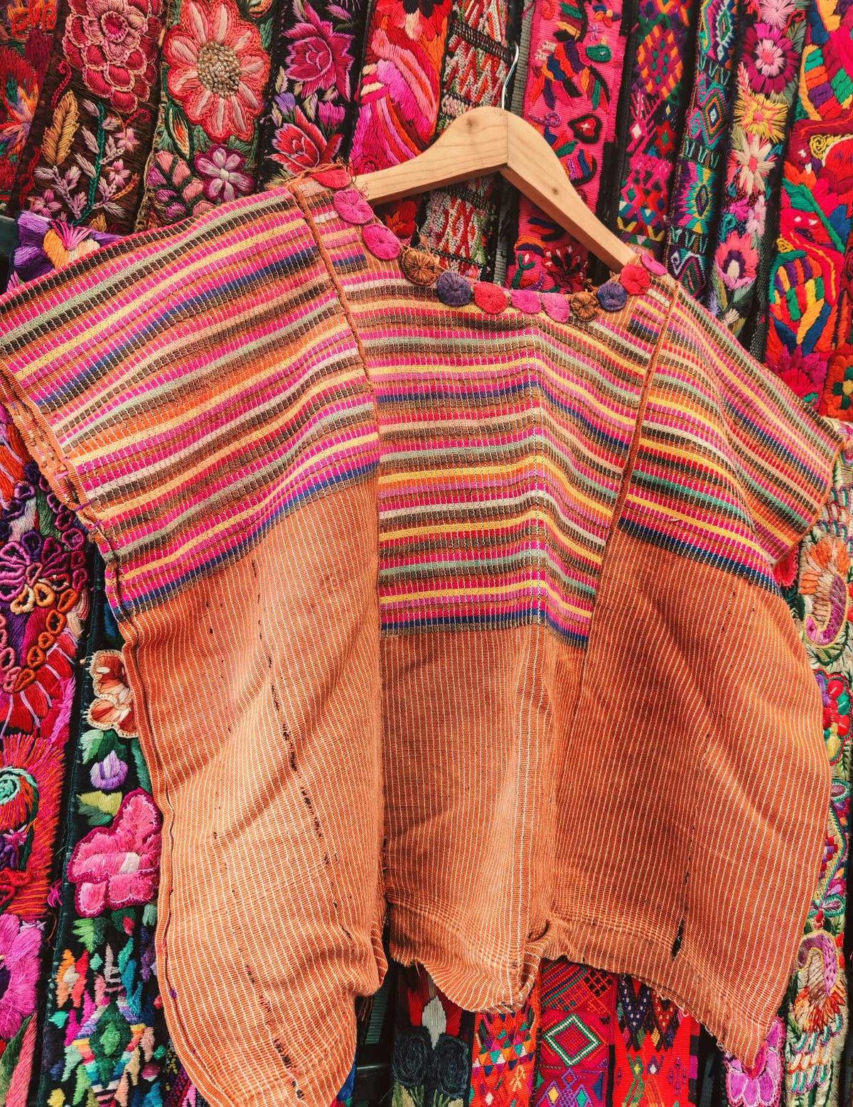 Brown and Pink Chichicastenango Huipil #10-96