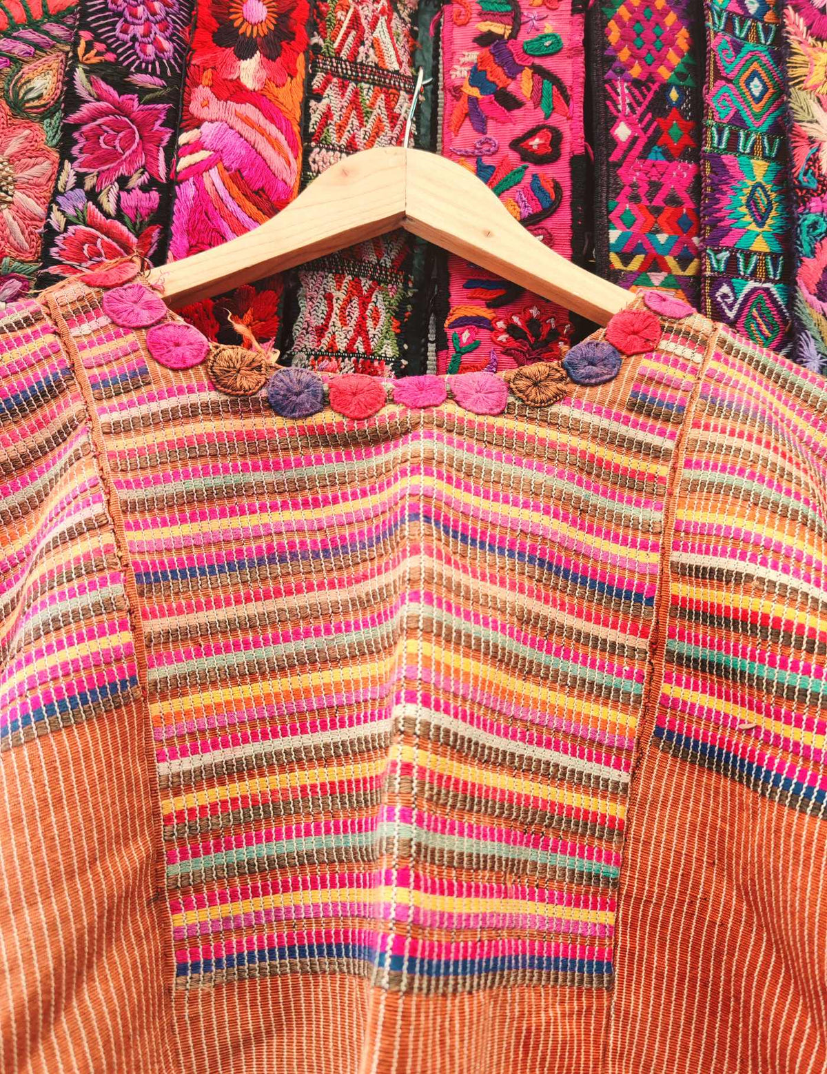 Brown and Pink Chichicastenango Huipil #10-96