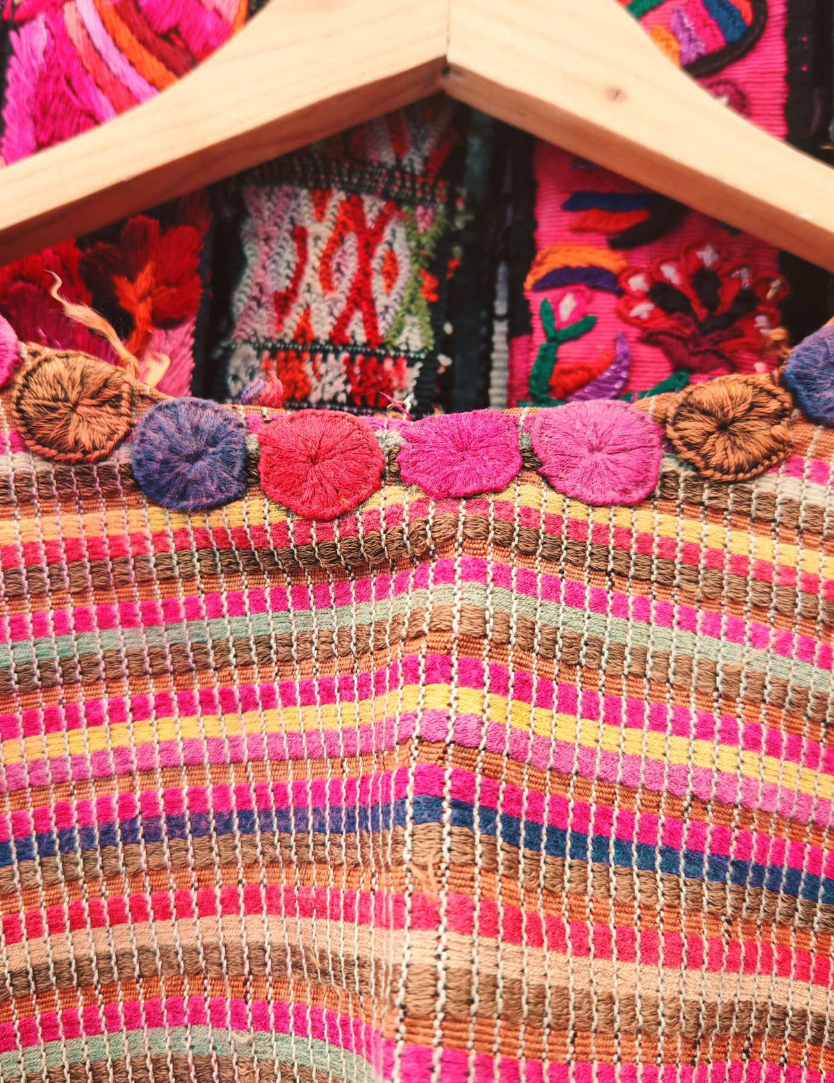 Brown and Pink Chichicastenango Huipil #10-96