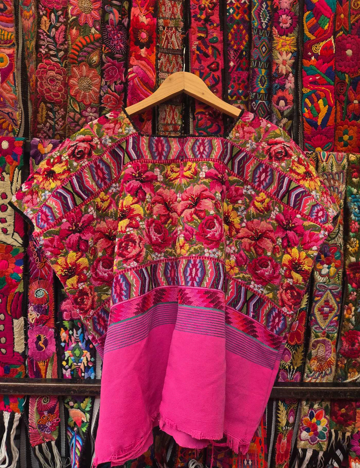 Old Fashioned Roses Comalapa Huipil #10-97