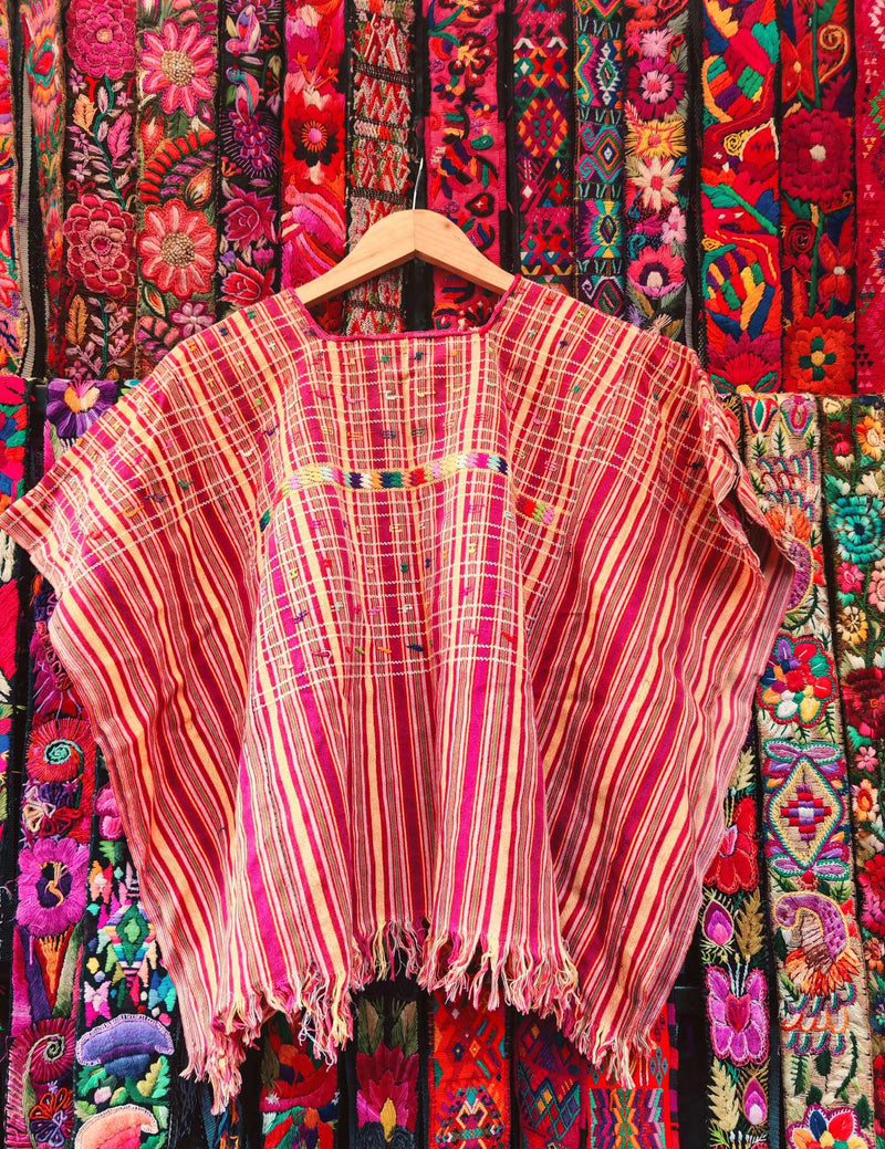 Pink and Primrose Colotenango Huipil #10-105