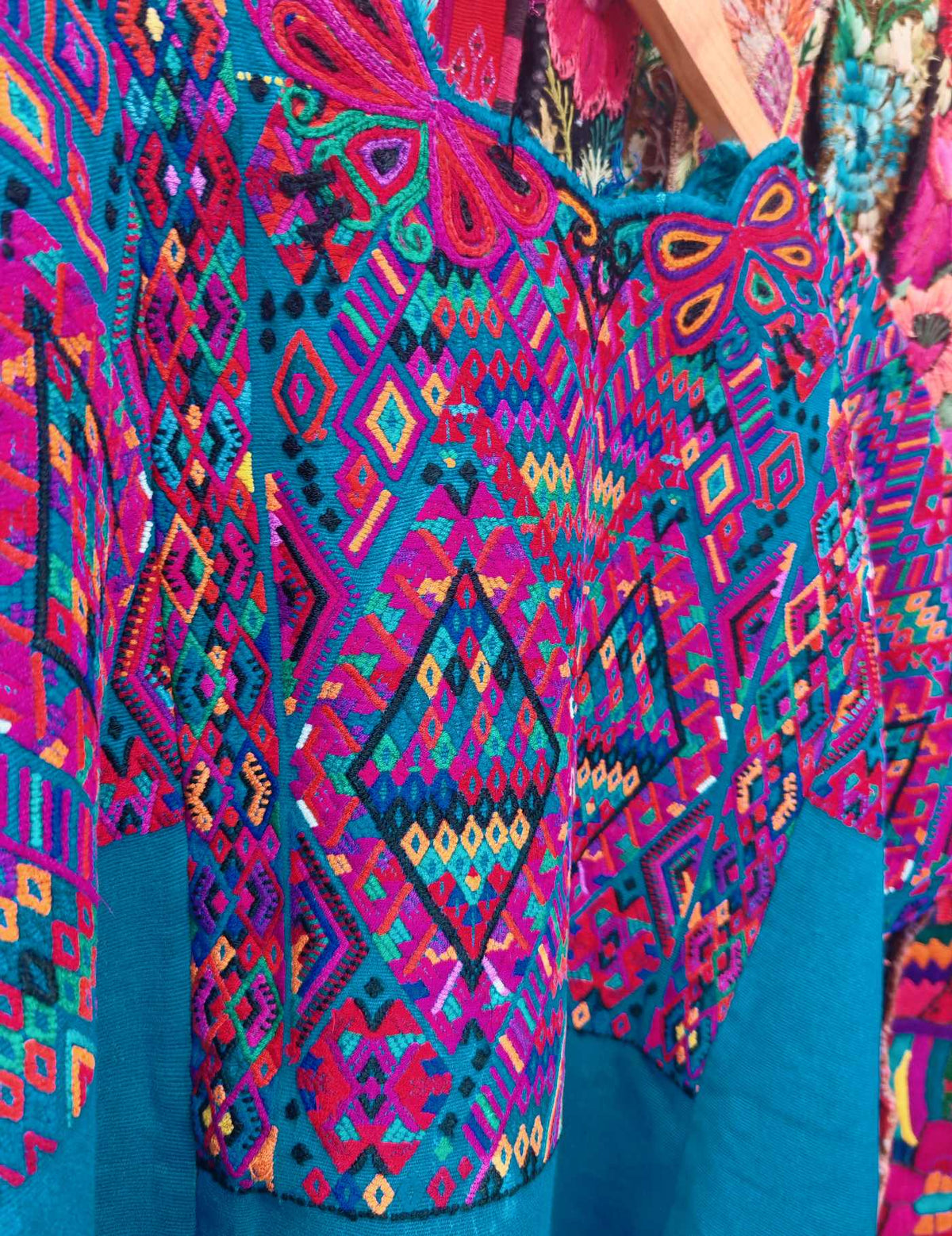 Blue and Pink Chichicastenango Huipil #10-111