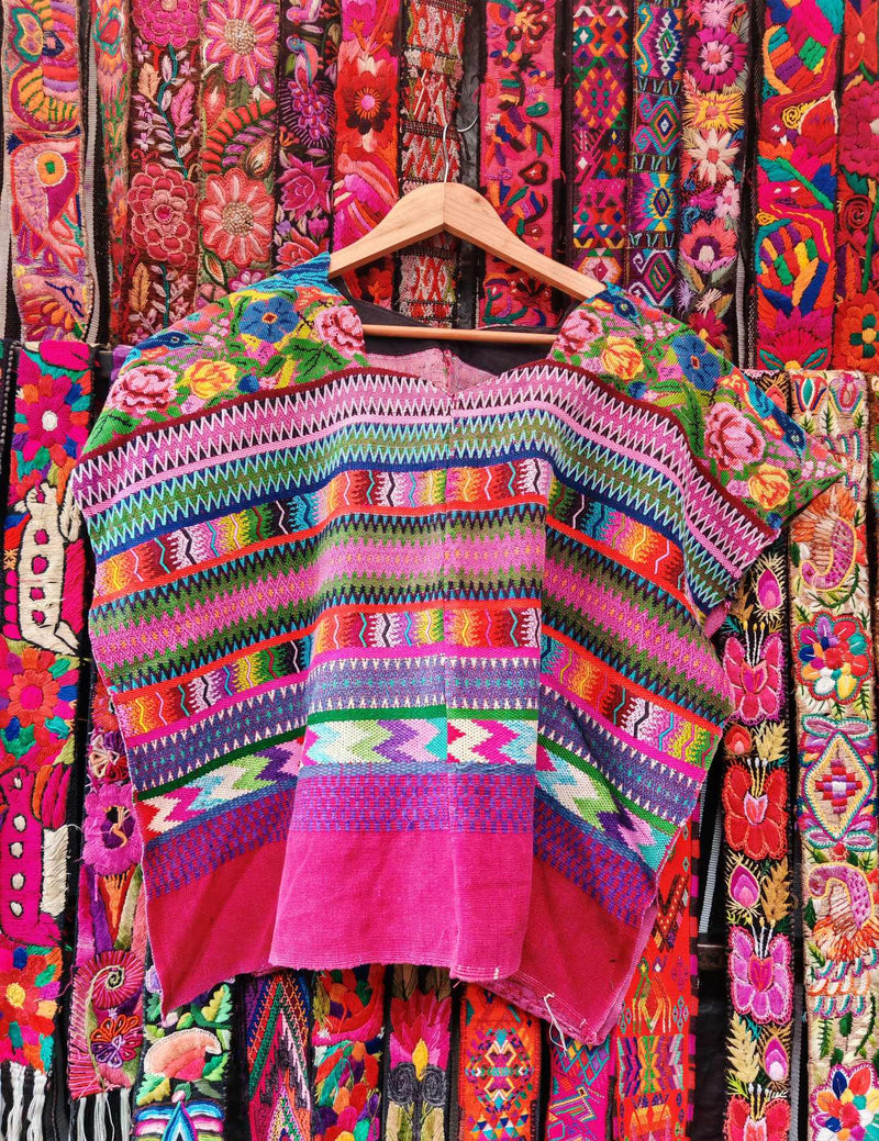 Floral and Zigzag Aguas Calientes Huipil #10-113