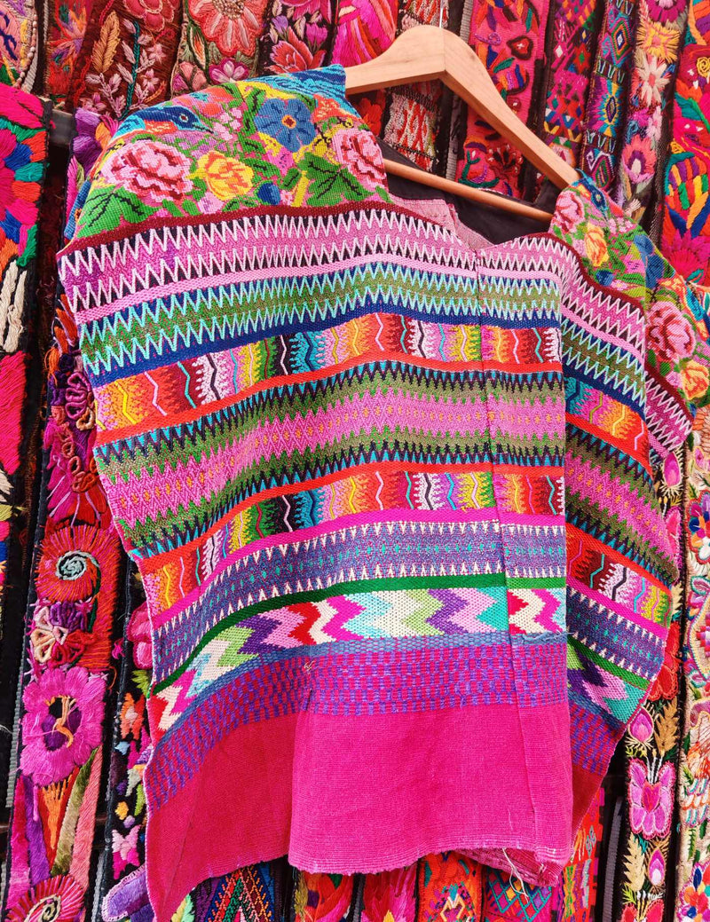 Floral and Zigzag Aguas Calientes Huipil #10-113