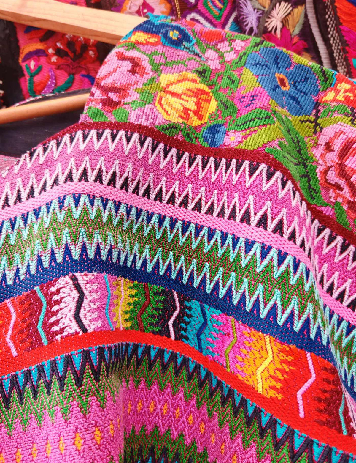 Floral and Zigzag Aguas Calientes Huipil #10-113