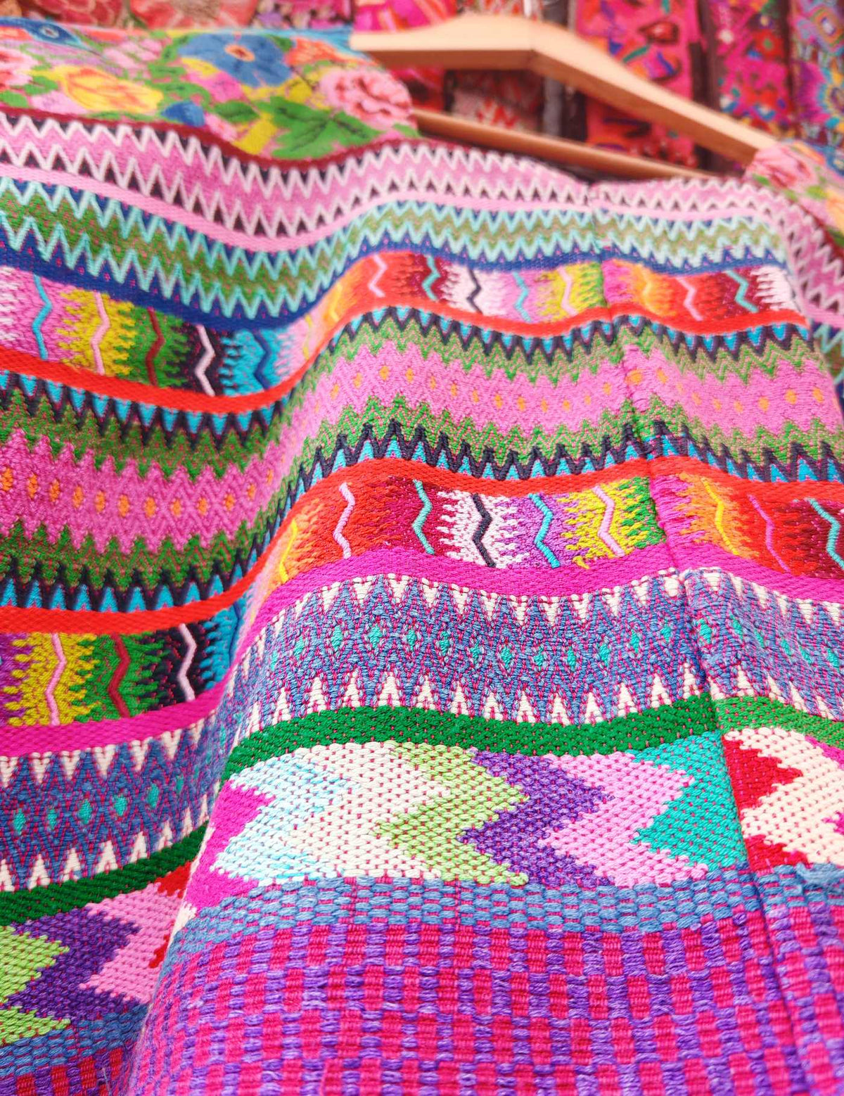 Floral and Zigzag Aguas Calientes Huipil #10-113