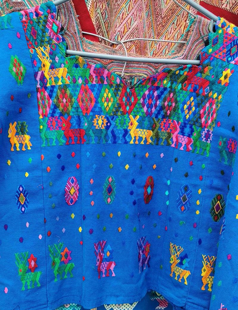Blue with Deer Cobán Huipil #10-126