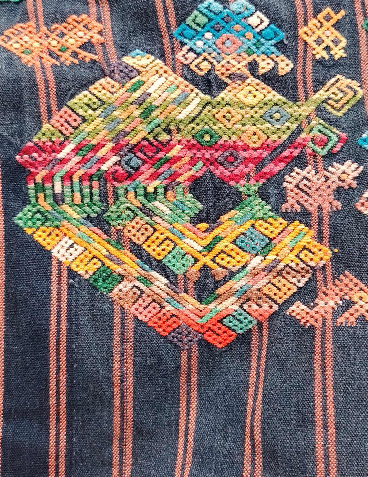 Indigo with Quetzales Nahualá Huipil #10-135