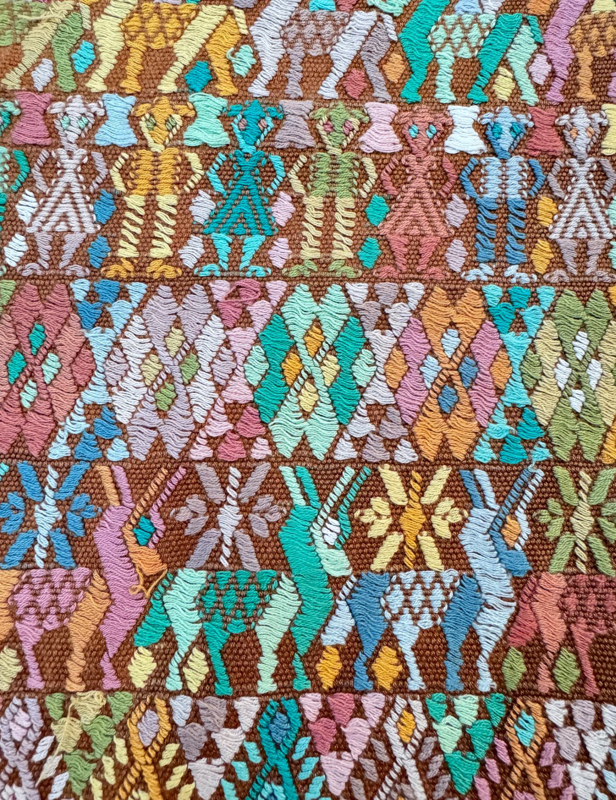 Colourful on Brown Cobán Huipil #10-139