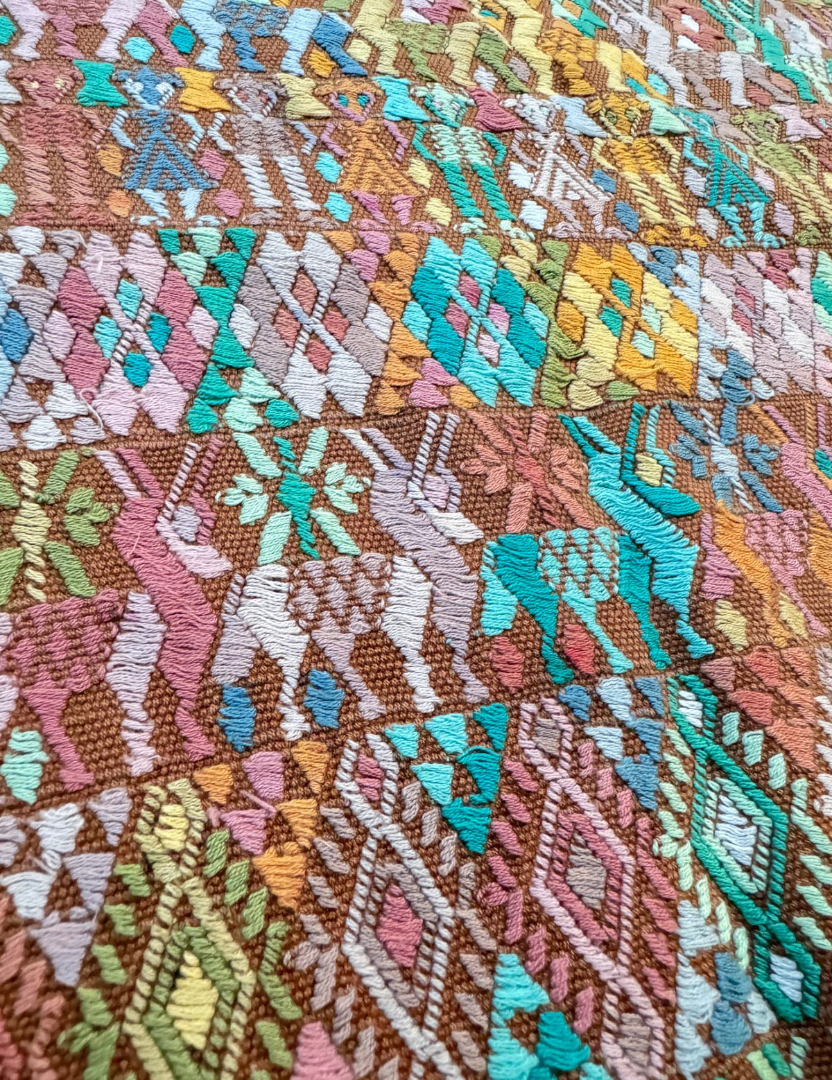 Colourful on Brown Cobán Huipil #10-139