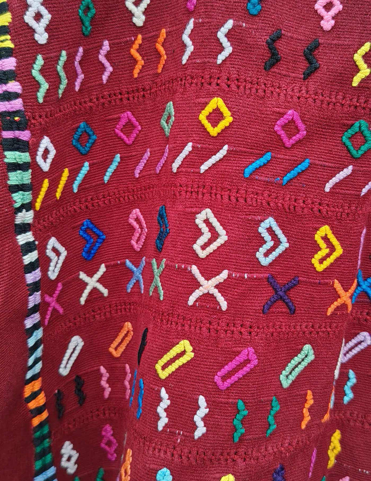 Simple Burgundy Colotenango Huipil #10-149