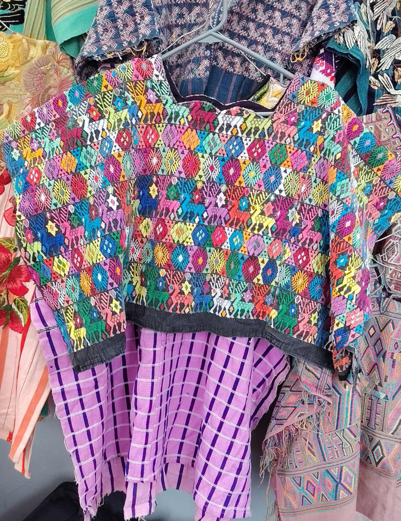Multicolor on Black Cobán Huipil #10-153