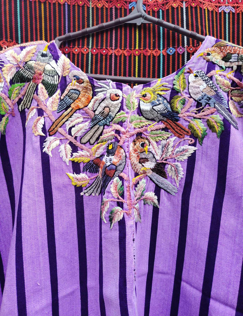 Lilac Birds Santiago Huipil #10-160