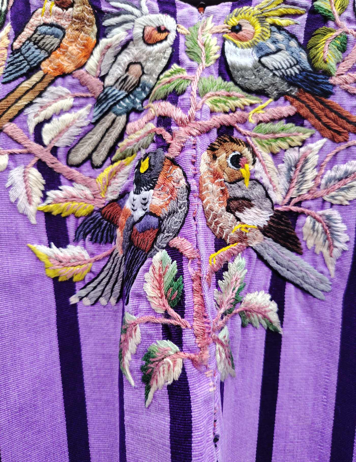 Lilac Birds Santiago Huipil #10-160