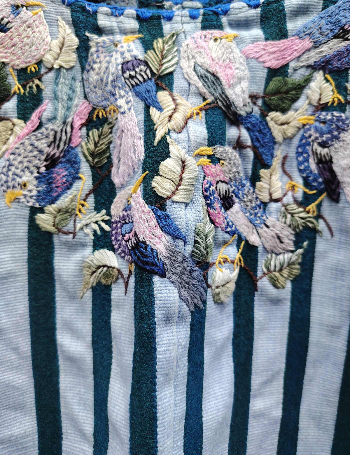 Pastel Blue Birds Santiago Huipil #10-161