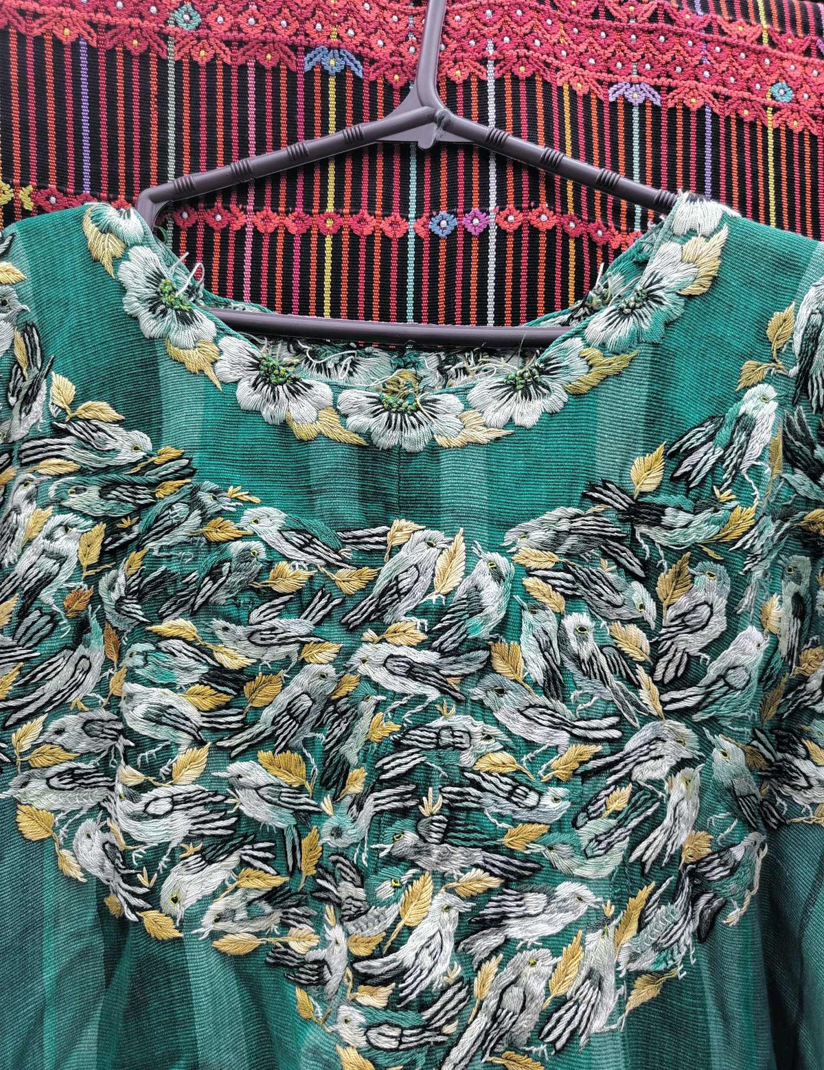 Green Birds Santiago Huipil #10-162