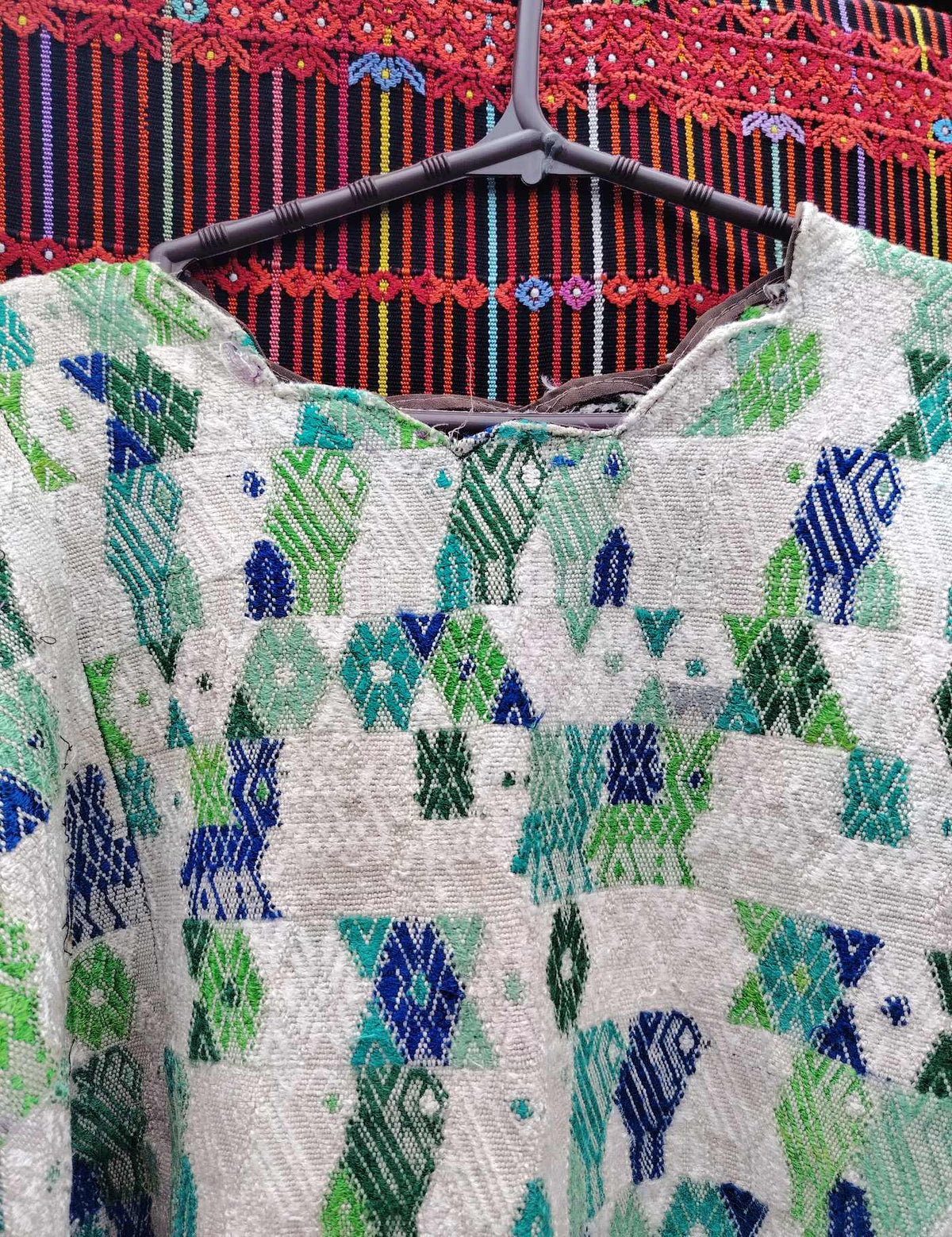 Green and Blue Cobán Huipil #10-166