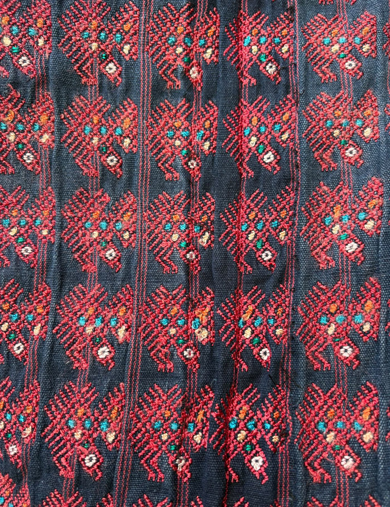 Indigo with Pink Turkeys Nahualá Huipil #10-173