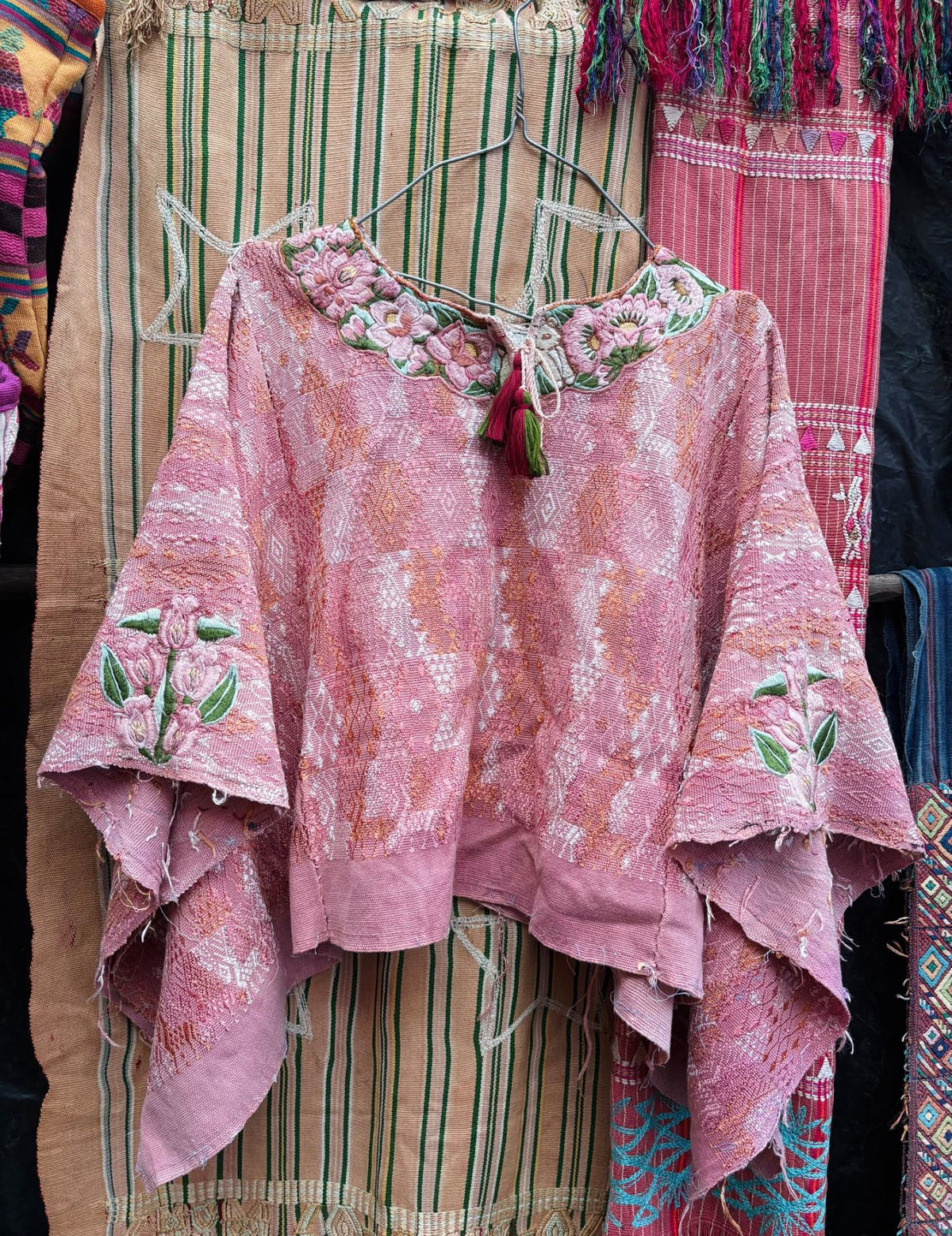 Pink and Coral Cobán Huipil #10-179