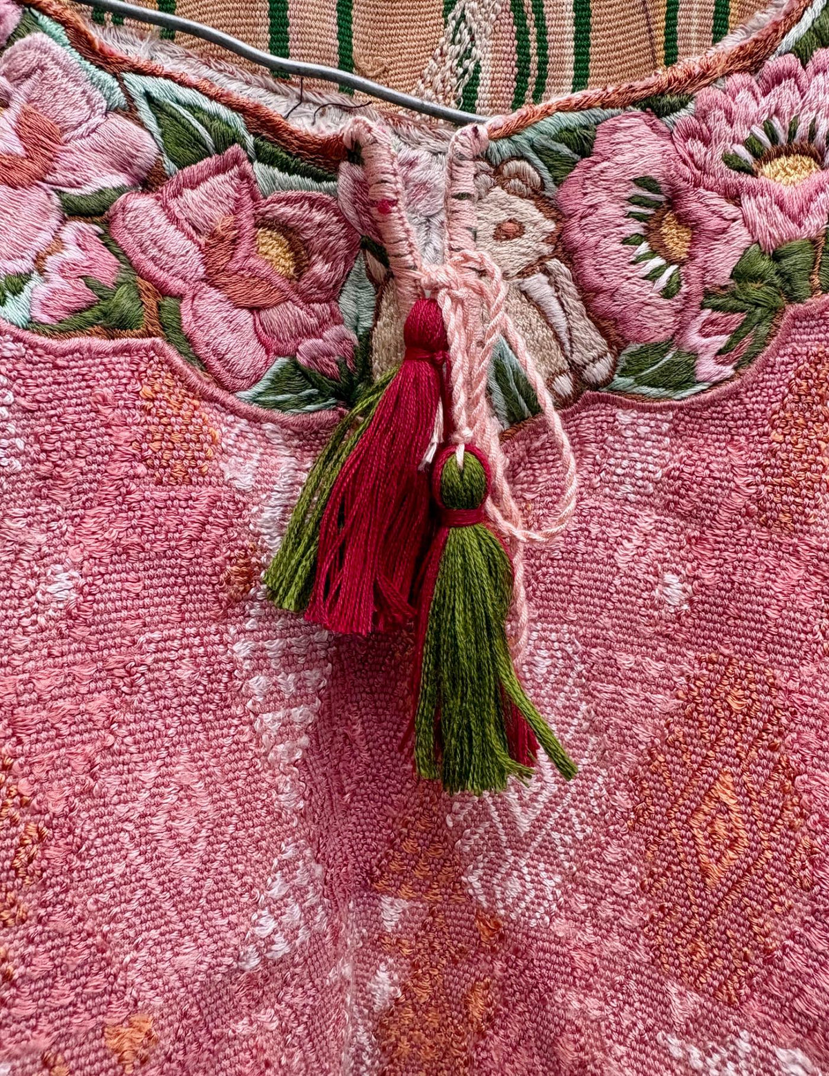Pink and Coral Cobán Huipil #10-179