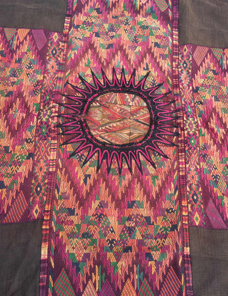 Brown and Berry Geometrice Chichicastenango Mantel #10-181