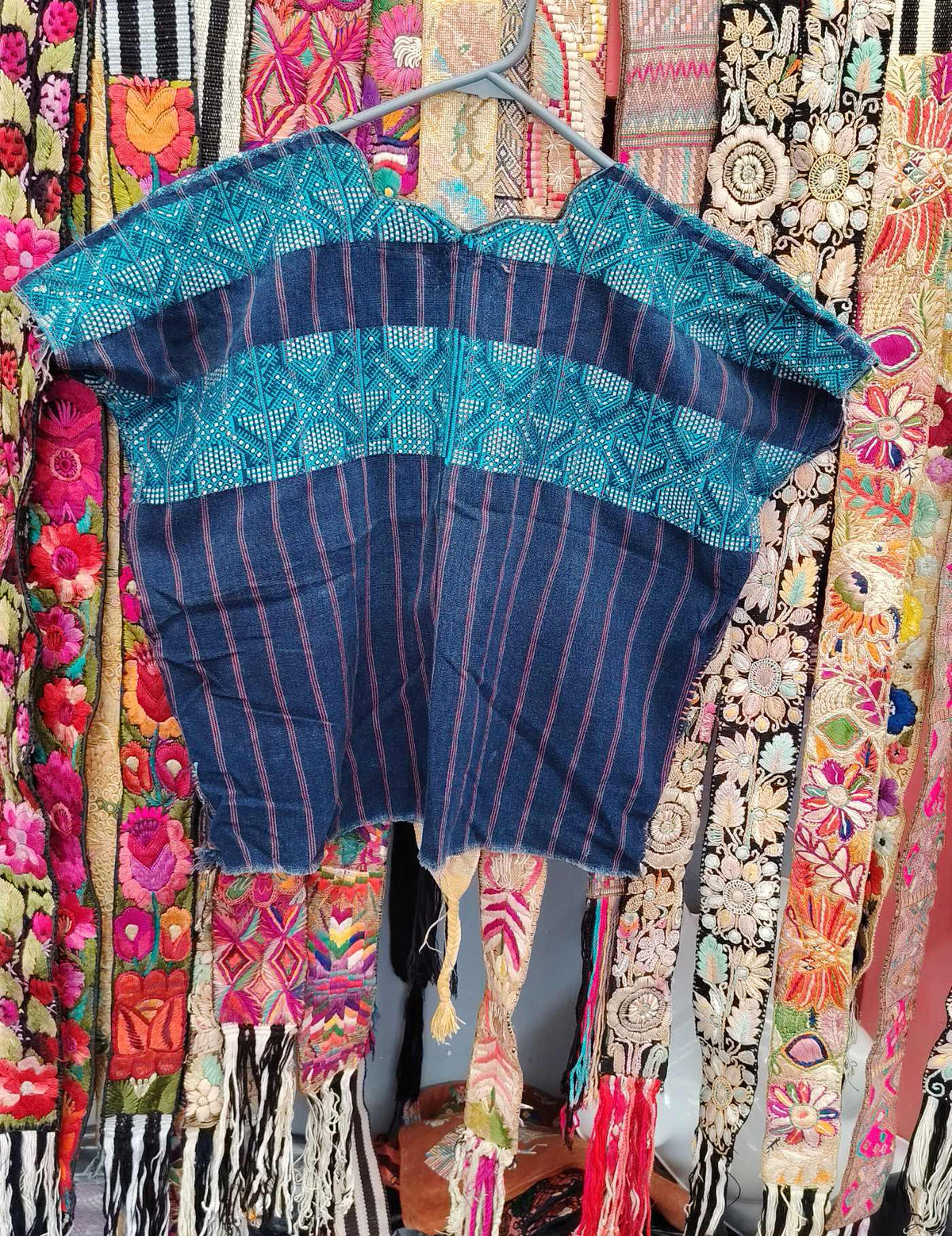 Indigo and Turquoise Nahualá Huipil #10-184