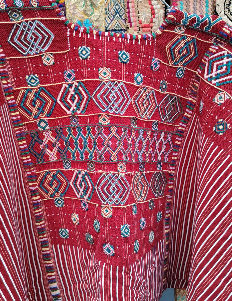 Burgundy Colotenango Huipil #10-201