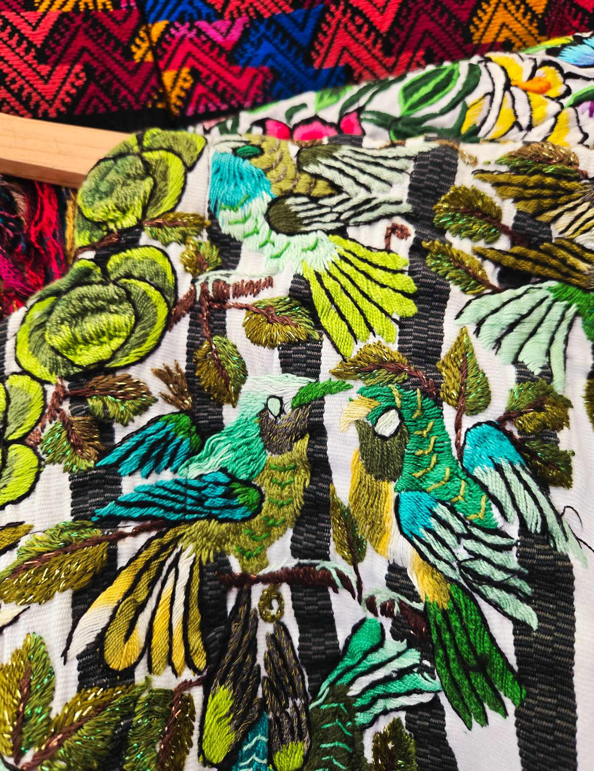 Green Birds Santiago Huipil #10-225